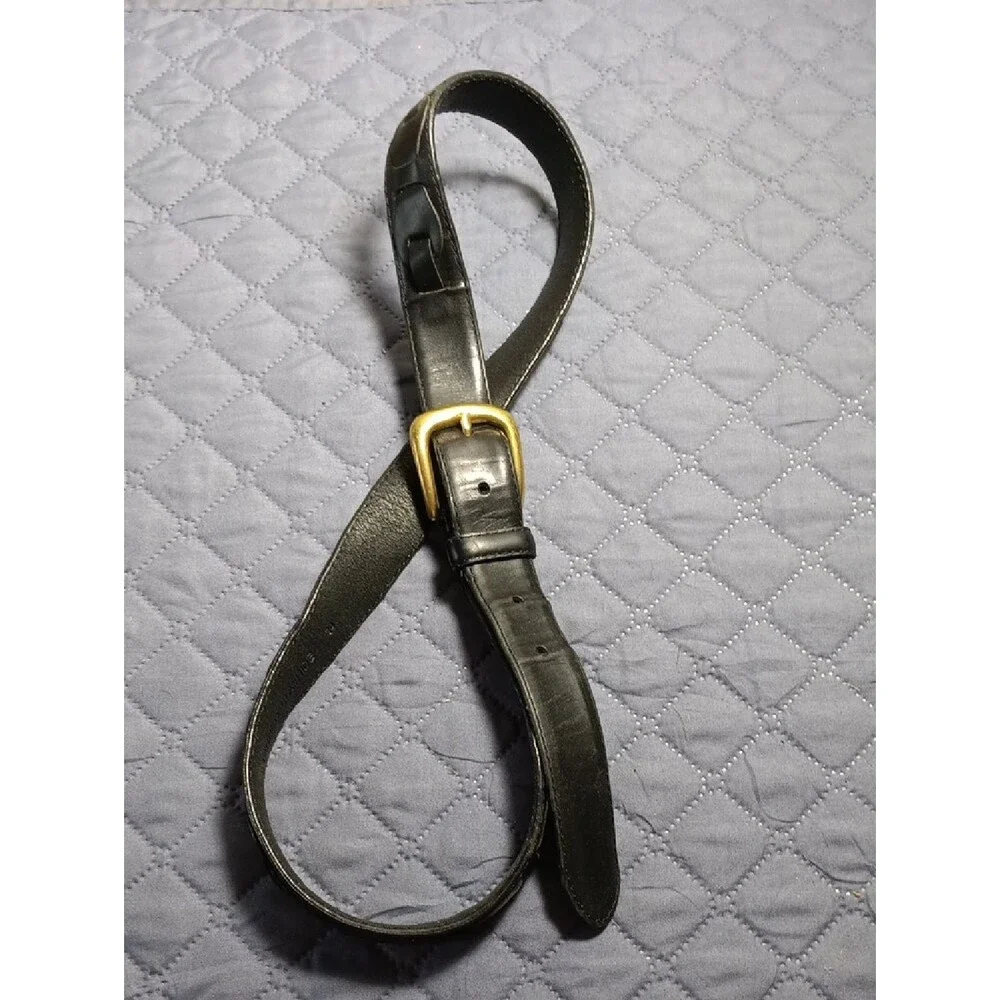 Vintage Black Cowhide Leather Belt Size 34